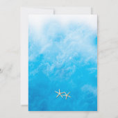 Invitation Vagues bleues de la plage et étoiles de mer après (Dos)