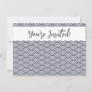 Invitation Vagues bleues japonaises Seigaiha Mer