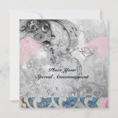 Invitation VAGUES, brillant noir et blanc rose (Dos)