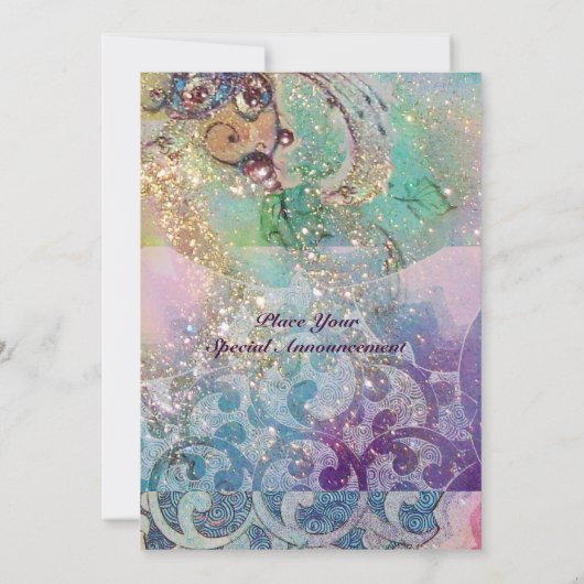 Invitation VAGUES, brillant rouge brun jaune bleu rose (Dos)