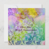 Invitation VAGUES, brillant violet vert bleu vert rose or (Dos)