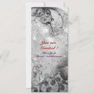 Invitation VAGUES, brillantes étincelles noires et blanches