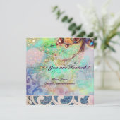 Invitation Vagues , brillantes rouges bleues vertes roses pai (Debout devant)