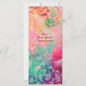 Invitation VAGUES , brillantes rouges vertes bleues roses do (Dos)