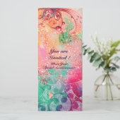 Invitation VAGUES , brillantes rouges vertes bleues roses or (Debout devant)