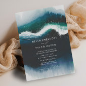 Invitation Vagues côtières Marine Plage Océan Mariage élégant