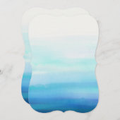 Invitation Vagues d'aquarelle minimale bleue (Devant / Derrière)