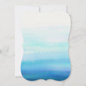 Invitation Vagues d'aquarelle minimale bleue (Devant)