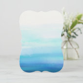 Invitation Vagues d'aquarelle minimale bleue (Debout devant)