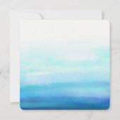 Invitation Vagues d'aquarelle minimale bleue (Devant)