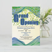 Invitation Vagues de bordure bleue verte de grande ouverture  (Debout devant)