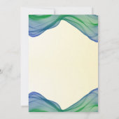 Invitation Vagues de bordure bleue verte de grande ouverture  (Dos)