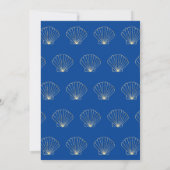 Invitation Vagues de coquillages dorés élégants pour mariage (Dos)