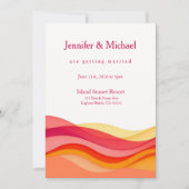 Invitation Vagues de couleur de coucher de soleil Mariage mod (Devant)