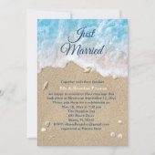 Invitation Vagues de la plage bleue juste mariés post mariage (Devant)