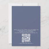 Invitation Vagues de l'océan Bleu Blanc Mariage Code QR Aquar (Dos)