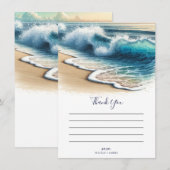 Invitation Vagues de l'océan en crash sur la plage côtière Me (Devant / Derrière)