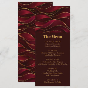 Invitation Vagues de marbre rouge burgundy élégantes avec acc