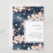 Invitation Vagues de marine Sakura Blossom Mariage moderne (Devant)