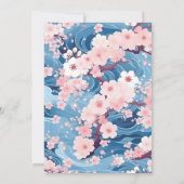 Invitation Vagues de marine Sakura Blossom Mariage moderne (Dos)