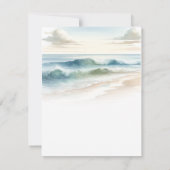 Invitation Vagues de plage à l'aquarelle Enregistrement de ph (Dos)