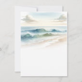 Invitation Vagues de plage à l'aquarelle Merci Rustique Côtiè (Dos)