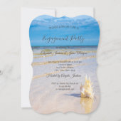 Invitation Vagues de Plage Coquillages Fiançailles (Devant)