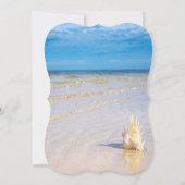 Invitation Vagues de Plage Coquillages Fiançailles (Dos)