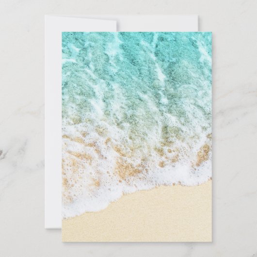 Invitation Vagues de plage et sable sauvez la date (Dos)