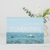 Invitation Vagues de plage roulantes Bateaux sur l'océan du l (Debout devant)