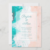 Invitation Vagues d'océan turquoise Plage Mariage tropical (Devant)