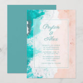 Invitation Vagues d'océan turquoise Plage Mariage tropical (Devant / Derrière)