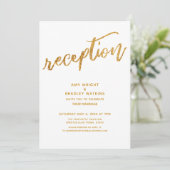 Invitation Vagues dorées et écriture manuscrite Réception de  (Debout devant)