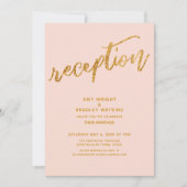 Invitation Vagues dorées et réception de mariage avec fard à (Devant)