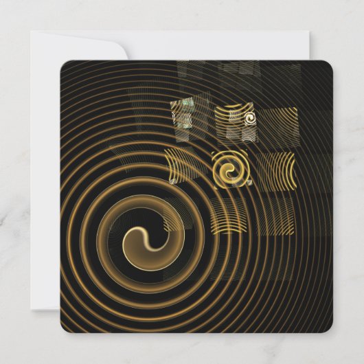 Invitation Vagues dorées hypnotiques Art abstrait moderne (Devant)