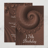 Invitation Vagues et spirales de chocolat 17e anniversaire (Devant / Derrière)