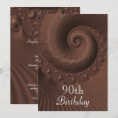 Invitation Vagues et spirales de chocolat 90e anniversaire (Devant / Derrière)