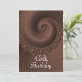 Invitation Vagues et spirales de chocolat pour un 45e anniver (Debout devant)