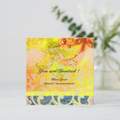 Invitation VAGUES , étincelles rouge brun jaune bleu rose viv (Debout devant)