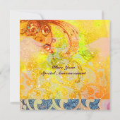 Invitation VAGUES , étincelles rouge brun jaune bleu rose viv (Dos)