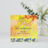 Invitation VAGUES, étincelles rouge brun jaune bleu rose vive (Debout devant)