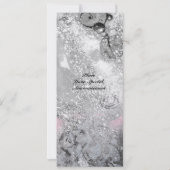 Invitation Vagues glace vive métallisé noir blanc paillettes (Dos)