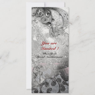 Invitation Vagues glace vive métallisé noir blanc paillettes