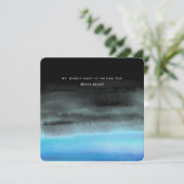 Invitation Vagues minimalistes à l'aquarelle bleue (Debout devant)