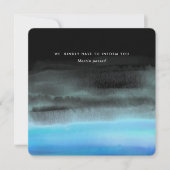 Invitation Vagues minimalistes à l'aquarelle bleue (Devant)