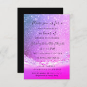 Invitation Vagues Océan Fuchsia Mariage rose (Devant / Derrière)