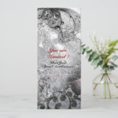 Invitation Vagues or brillant métallisé noir blanc paillettes (Debout devant)