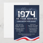 Invitation Vagues patriotiques 50 ans Réunion de classe secon (Devant / Derrière)