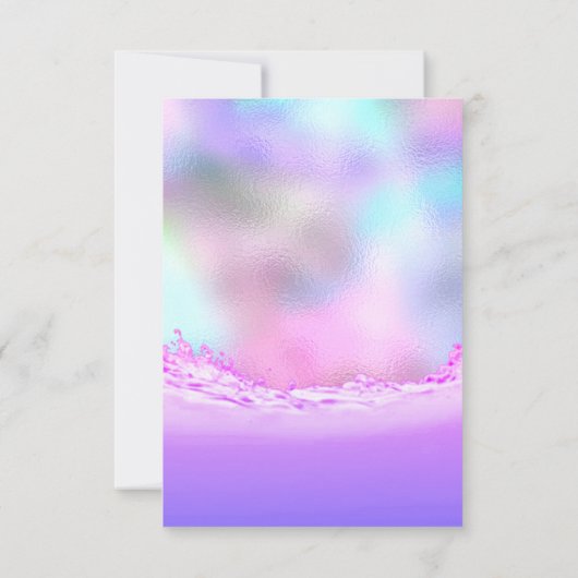 Invitation Vagues roses Douce nuptiale 16e Pink Ocean Pastel (Dos)