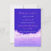 Invitation Vagues roses Océan rose violet Ombre nuptiale Swee (Devant)